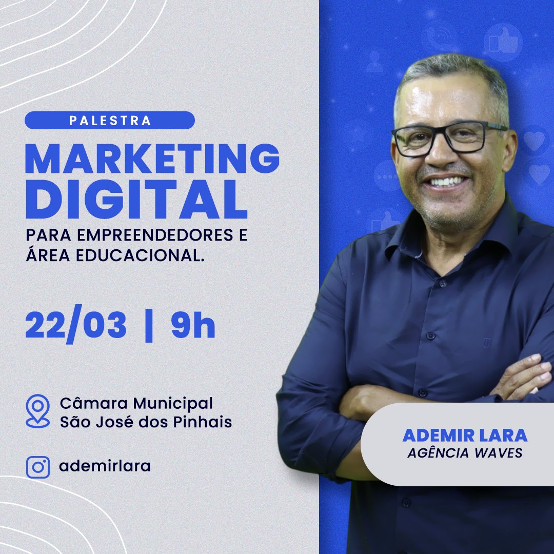 ademirlara's tweet photo. Amanhã é dia de palestrar em São José dos Pinhais. A partir das 9h na Câmara Municipal de São José. Parceria com o Colégio Estadual Silveira da Motta.
#marketingdigital #empreendedorismo https://t.co/ehwNYuGaA4