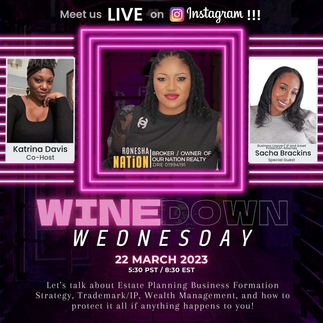 𝗪𝗶𝗻𝗲 𝗗𝗼𝘄𝗻 𝗖𝗿𝗲𝘄!!!! Do not miss this training! Come with questions because this is invaluable 𝐅𝐑𝐄𝐄 𝐆𝐀𝐌𝐄! from an actual lawyer not a IG or Youtube Lawyer!

#winedownwednesday #winedown #lawyered #wealthmanagement #business101 #businessstrategy #assetprotection