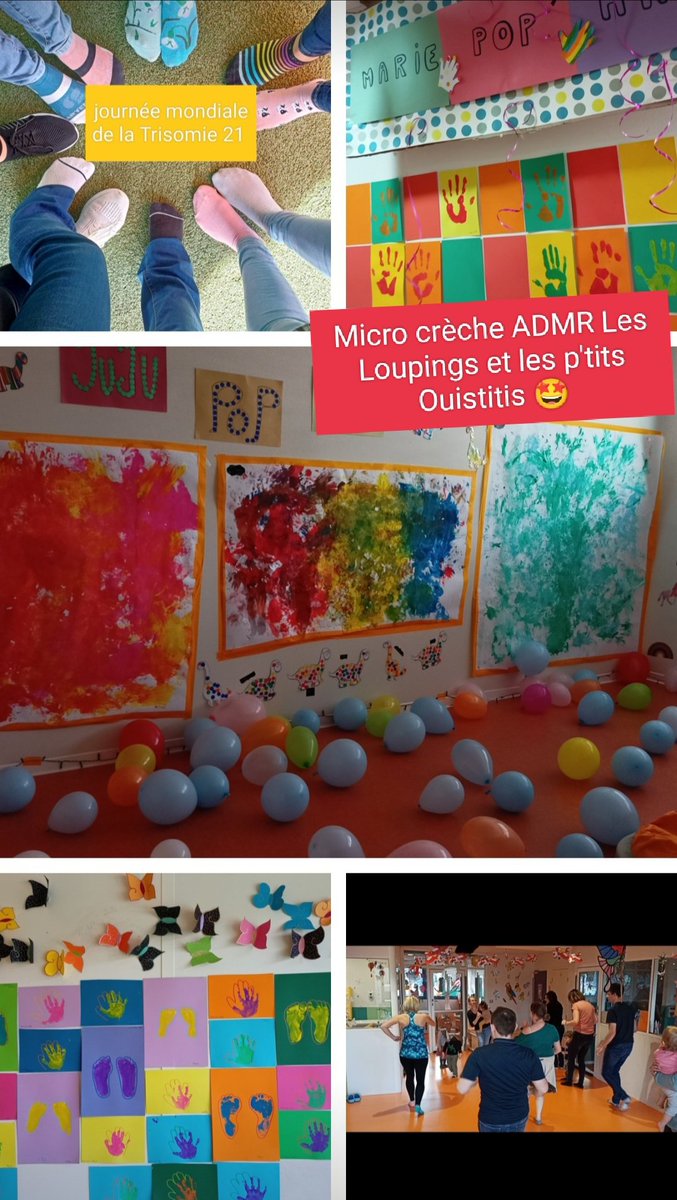 SNPE Jour 2 : Trio parents/enfants et Professionnelles Dancefloor POP! +Pop Art avec ballons et mains + participation des équipes à la journée mondiale de la trisomie 21 🤗.