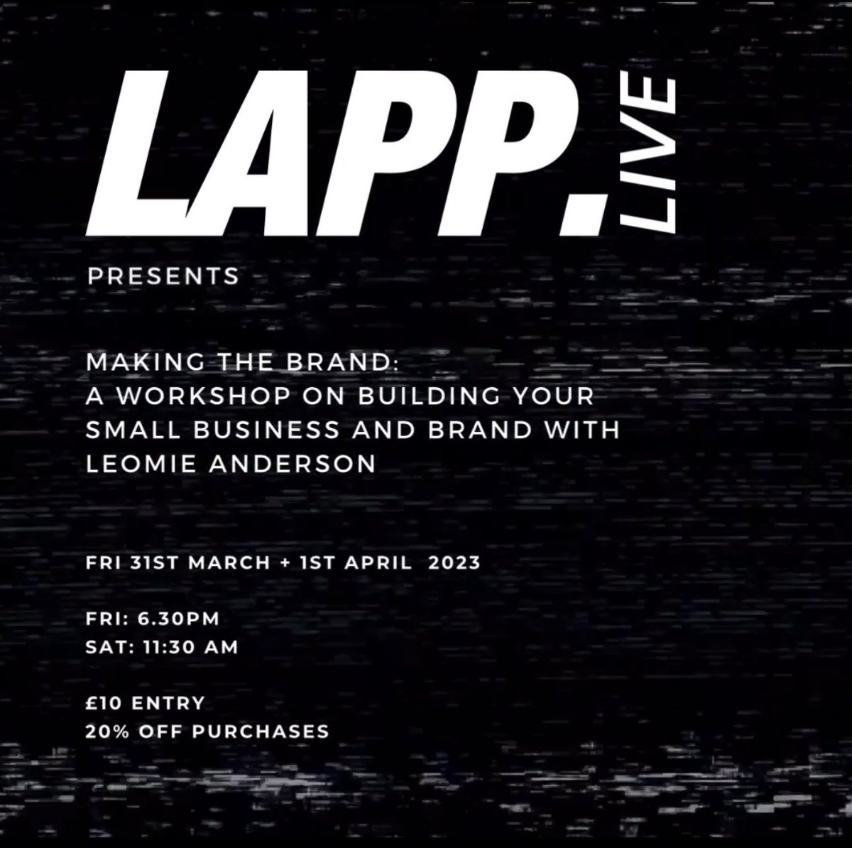 Guys! I’m hosting my very first workshop at <a href="/lappthebrand/">LAPP</a> ! During the intimate session I’ll tell how I started the brand and give advice on how to grow your small business! You’ll be able to pick my brain and shop LAPP with 20% off! Grab tickets here:

lappthebrand.com/products/works…