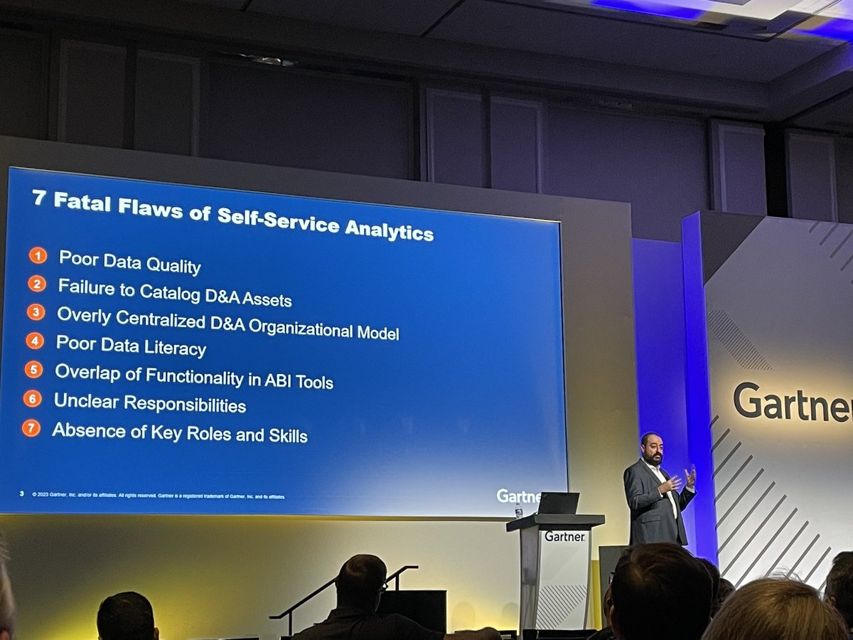 TelliusData's tweet image. The seven FATAL flaws of #selfserviceanalytics! #gartnerda