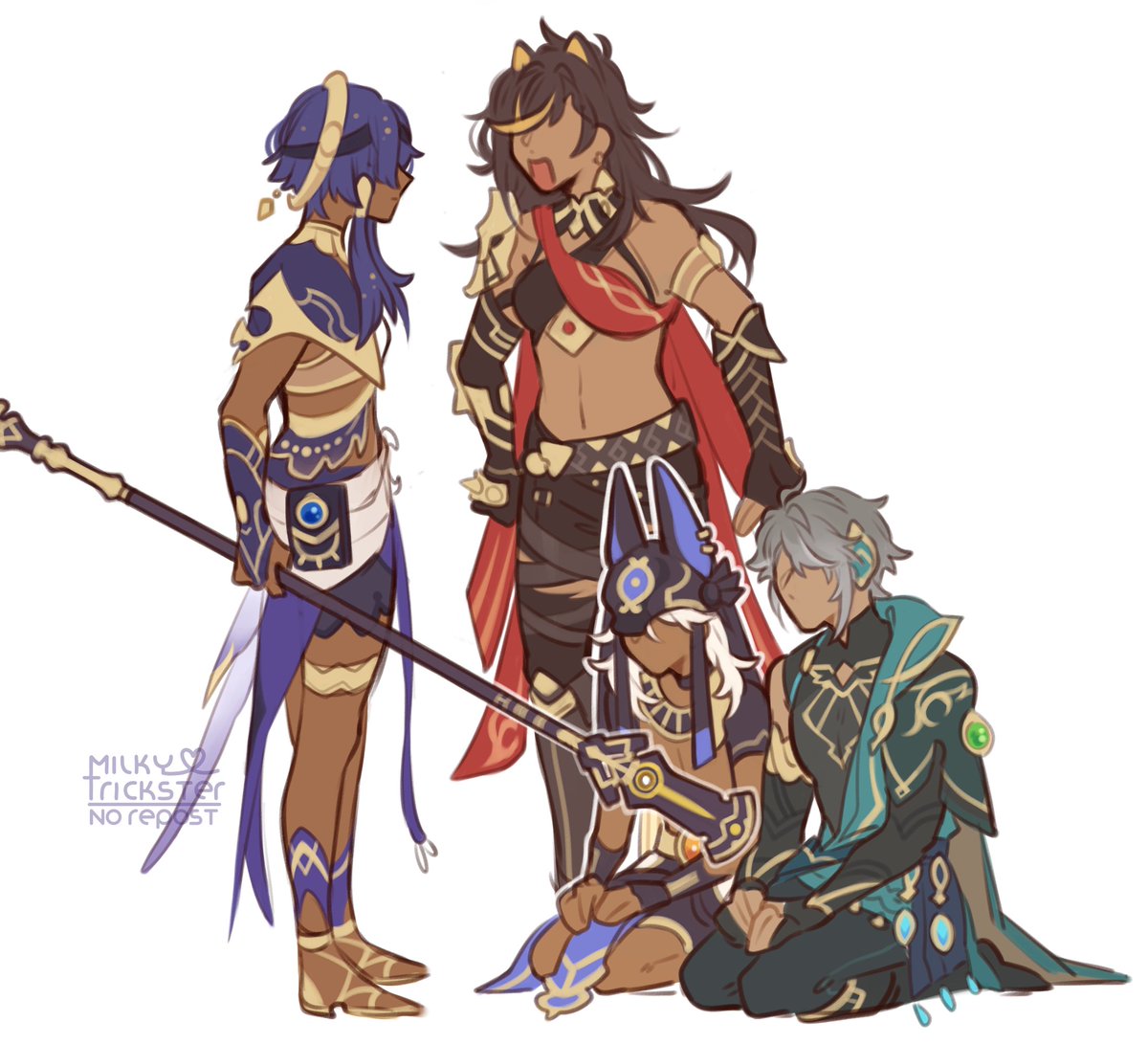 milkytrickster's tweet photo. First Sumeru quest summed up in 2 panels ✌️✨
Candace takes not shit LMAO
 
#GenshinImpact #dehya #cyno #alhaitham https://t.co/XHgPJ2KXUi