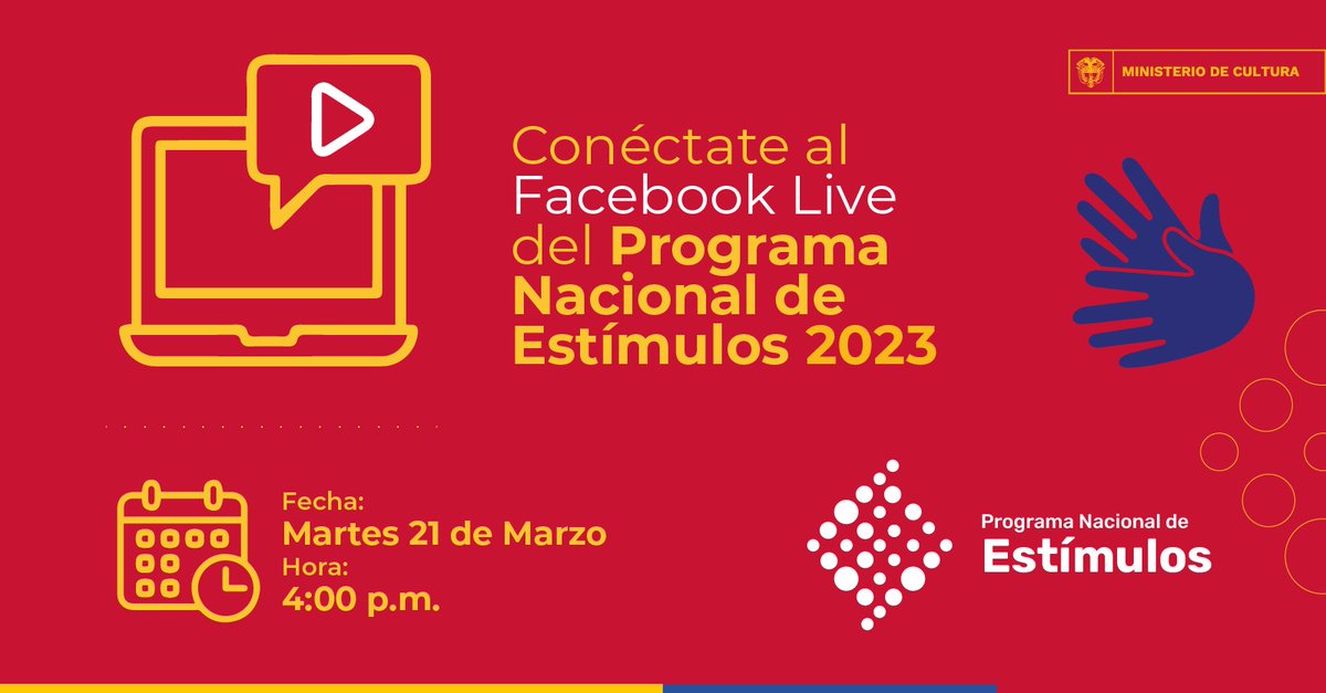 Desde <a href="/MaguaRED/">MaguaRED y Maguaré</a> saludamos a nuestra comunidad con la invitación a la gran socialización del Programa Nacional de Estímulos 2023 desde la pág. de <a href="/mincultura/">MinCultura Colombia</a> 
🕓a las 4:00 pm