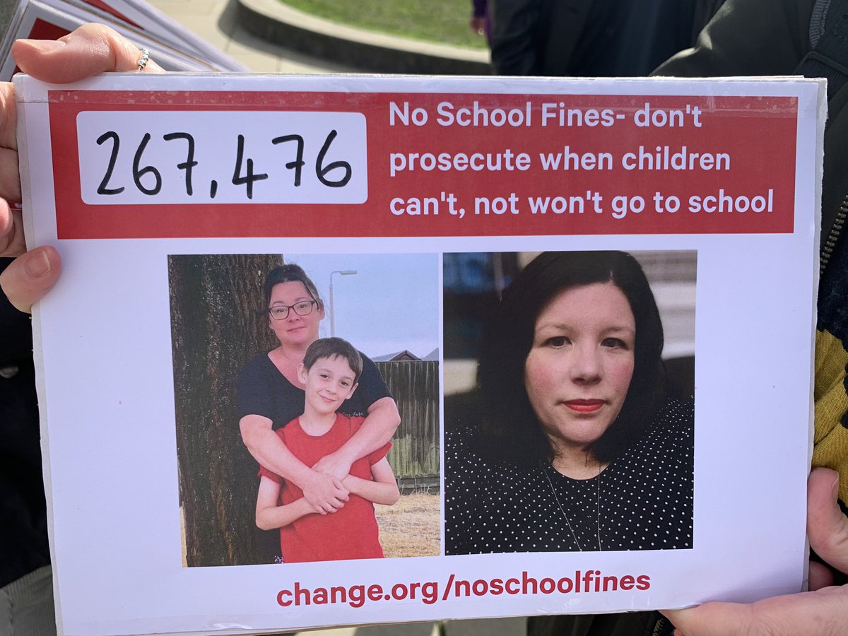 Today we went to London to support <a href="/Noschoolfines/">No School Fines</a> to deliver their petition with <a href="/NotFineinSchool/">Not Fine in School</a> <a href="/teamsquarepeg/">Square Peg</a> and other advocates and action group members… change is so badly needed.