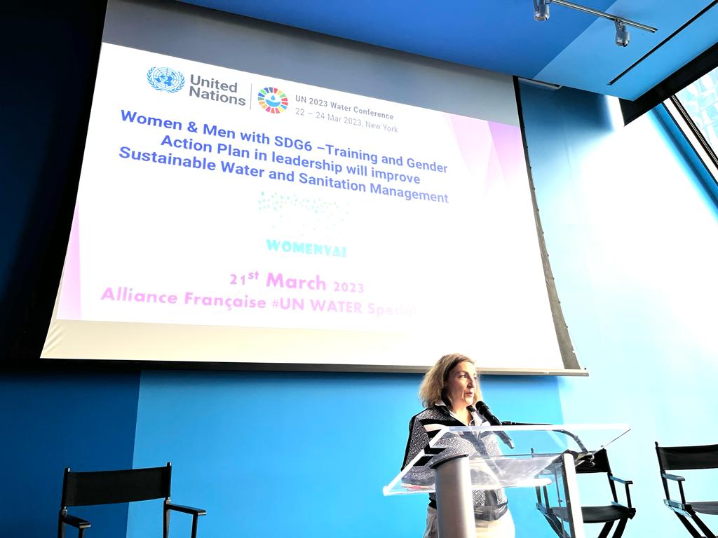 womenvai's tweet photo. We are now talking at  @UN_Water  - Training and Gender Action Plan in leadership will improve Sustainable Water and Sanitation Management ! with @yvetteramosFR    https://t.co/8HB0crHBGY https://t.co/L5OssEyOmM