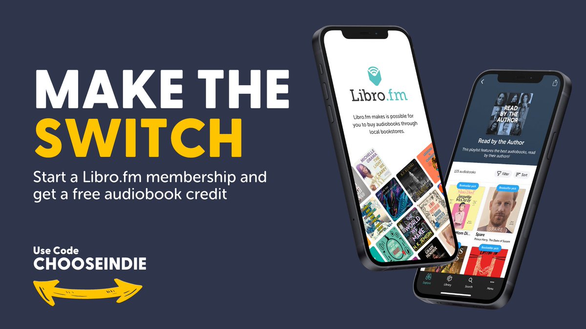 librofm's tweet photo. We've loved reading your #AudiobookSwitch stories! 

Let us know in the comments, send us a DM, or email us at hello@libro.fm to share why you made the switch to https://t.co/1Xuo9fZHFP 🥰 https://t.co/kq6wHkfHDT