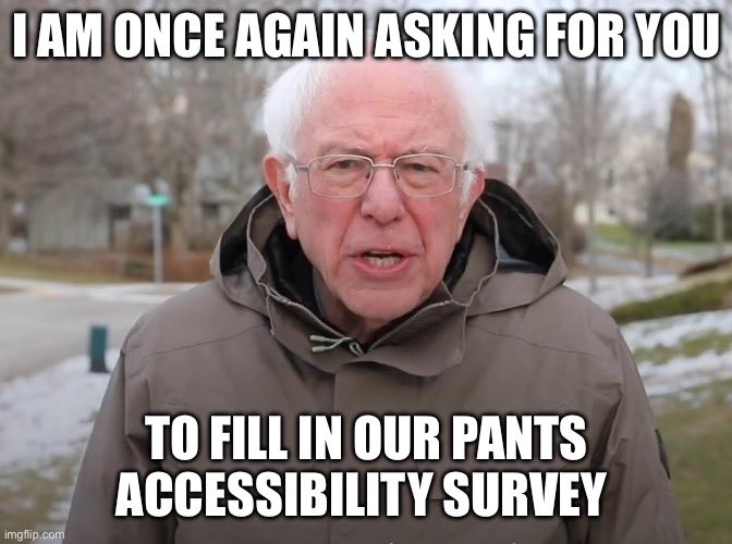 OpenStyleLab's tweet image. We're gathering research on pants accessibility!👖
Please share your experience and access needs by filling out our survey: bit.ly/oslpantssurvey
(Chance to win $100)