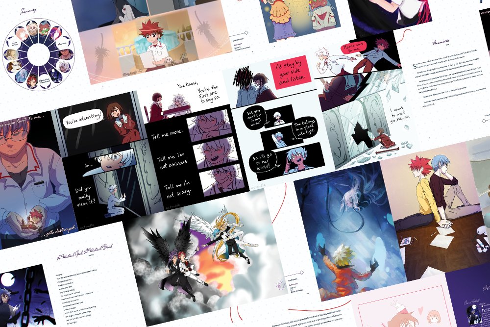 ⋄ HAPPY ANNIVERSARY! ⋄
The DNAngel Bonds zine is turning 1 years old! Do you remember your feelings from a year ago?🎉🎉

A good occasion to (re)discover the amazing work of our 14 artists:
⋄ Dual Pages ver.: drive.google.com/file/d/1EfE-_g…
⋄ Single Page ver.: drive.google.com/file/d/1oYvFlT…