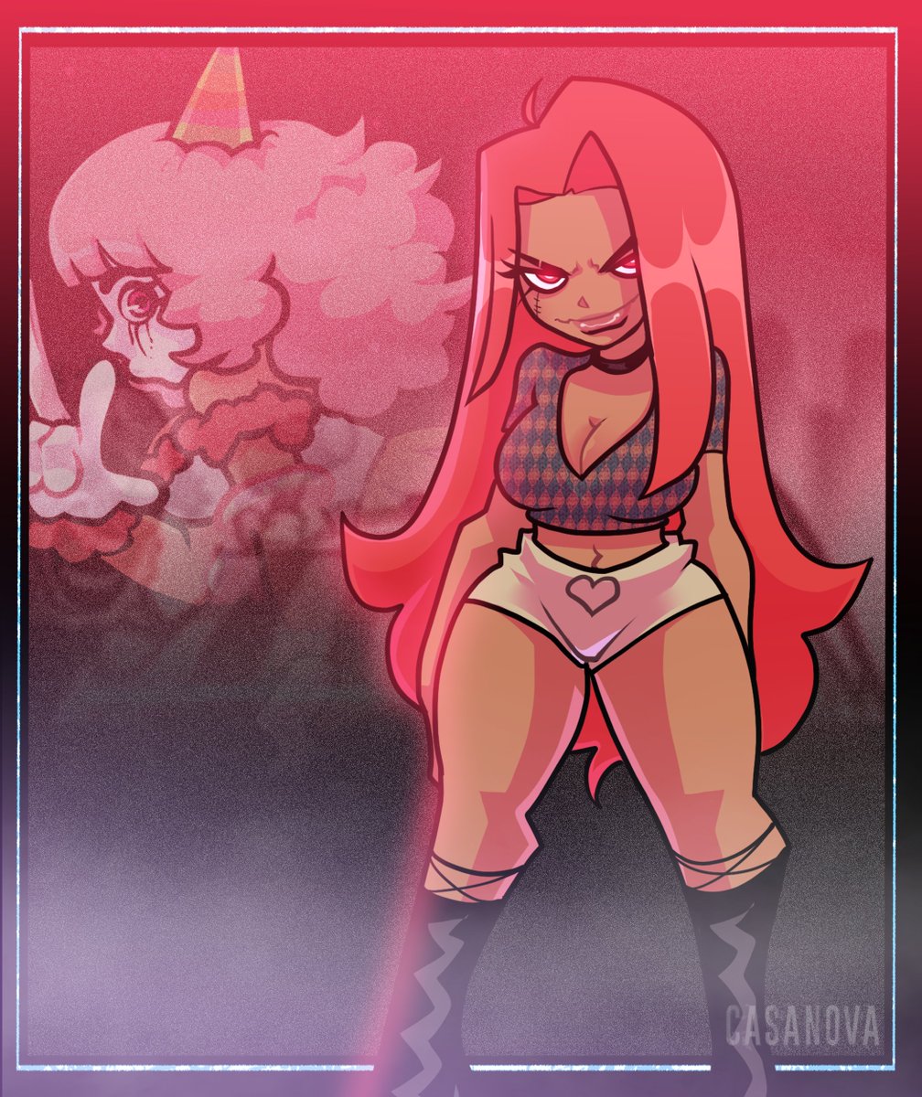 Cxasanova's tweet photo. aww i love the small fanart, yes this was the first.. she wasn't suppose to be known until after week 6 but in summary, marionette is this really good hitman, been in the game for years, and she got hired to take out bf yadda yadda, but... bf needs a team to take her out https://t.co/4g2pY1dN6I