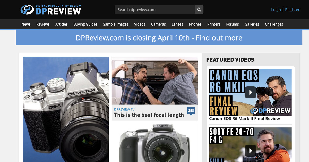 Amazon is shutting down DPReview, the go-to camera reviews website dlvr.it/SlGBRq