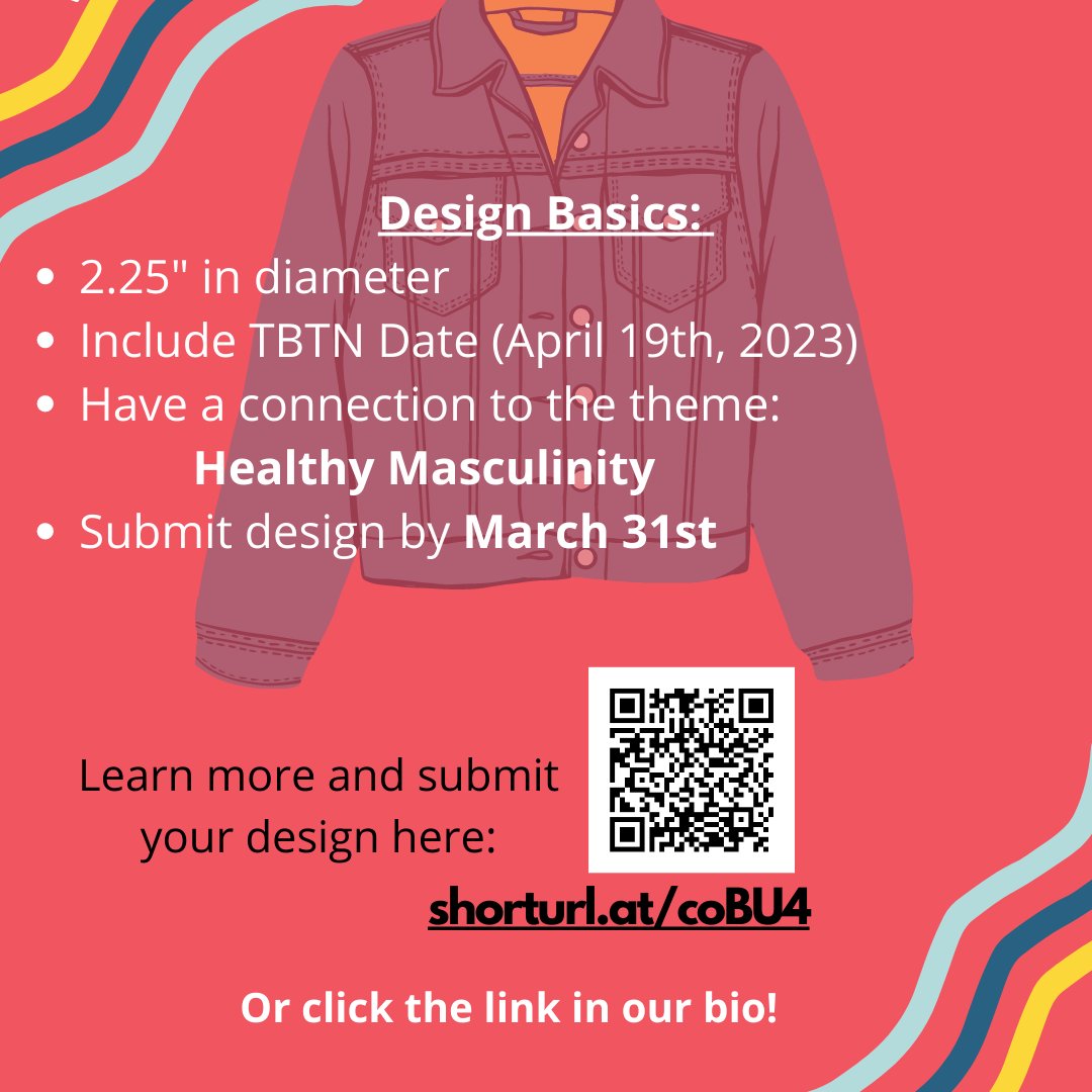 cuVIPcenter's tweet photo. We are now accepting submissions for button designs for the 2023 Denim Day/Take Back the Night Buttons! Anyone is welcome to submit a design. Swipe to learn more about the design requirements. Click the link in our bio to learn more and submit!

Submissions are due by March 31st! https://t.co/osoNkfnTlp