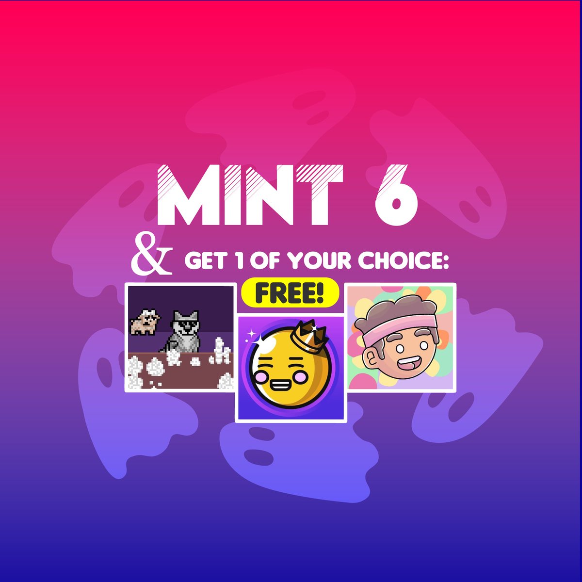 GhostLabNFT's tweet photo. That's right, a crazy promo!

Up until Friday, if you MINT 6 @GhostLabNFT you also get 1 of the below for FREE and you can choose!

→ 1 @wolfdotgame Land
→ 1 @SpaceRiders_NFT 
→ 1 @SmallBrosNFT 

We may end this earlier, depending on availability!
RUN! 👻 https://t.co/6sLR6vRAQC