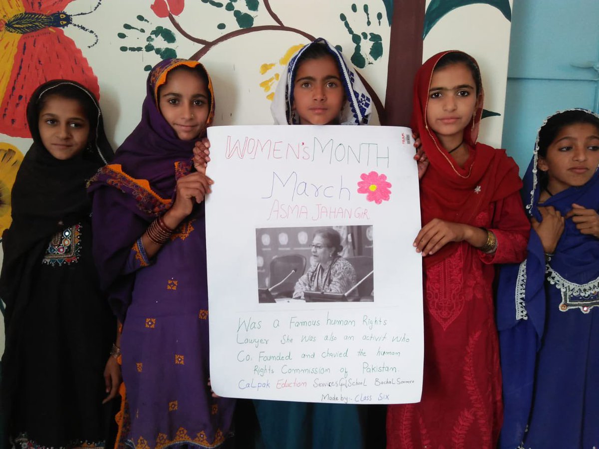 CalpakEdu's tweet photo. Our adopted schools in #Tharparkar observed International Women’s Day. Girls & boys researched & wrote about #women achievers of #Pakistan. @SELD_Sindh @SEFSindh @sardarshah1 @anilaali #DrGwenHecht @HechtTraumaInst @AseefaBZ @BBhuttoZardari https://t.co/SahuyVPv0b