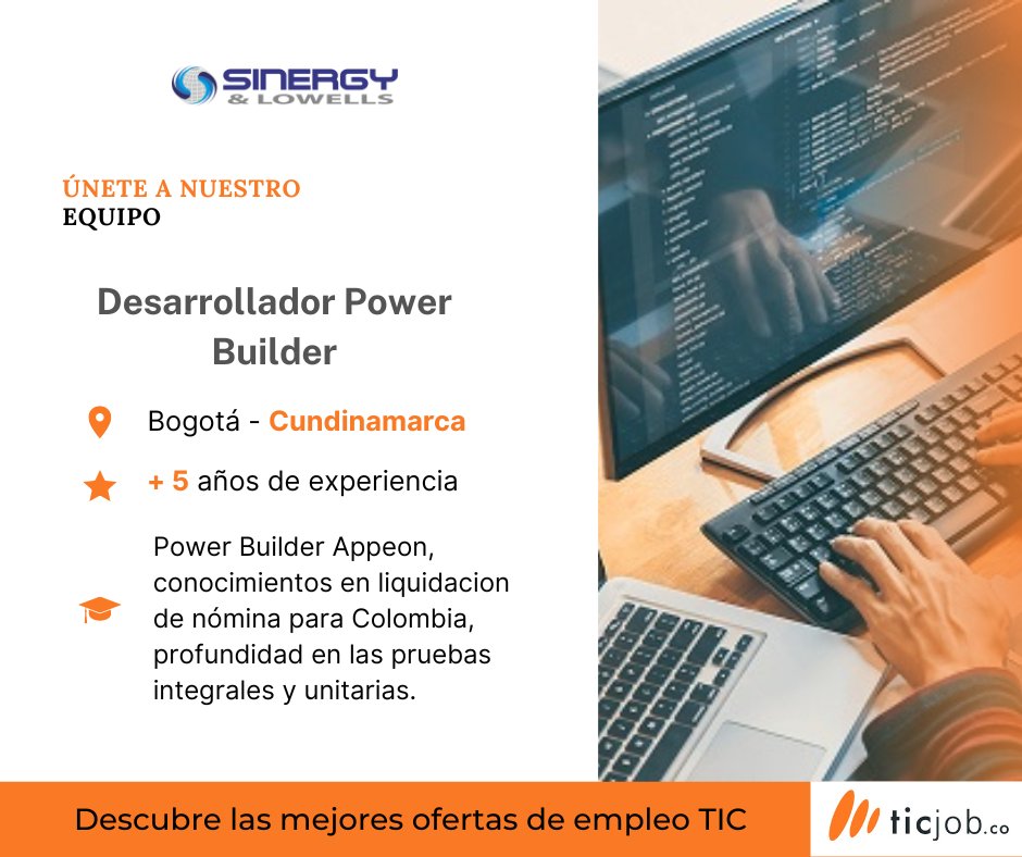 ticjobco's tweet photo. ¡¡Hola!! 😎 si tu perfil es #Desarrollador #Power #Builder SINERGY & LOWELLS te está buscando 🕵👀 revisa su #ofertatic y si cumples 👉https://t.co/vGXDexHPuK Aplica 🚀 #ingenierodesistemas #PowerBuilder #Appeon #desarrollador #trabajosihay #empleosit #ticjob https://t.co/ma7JMz8eJC