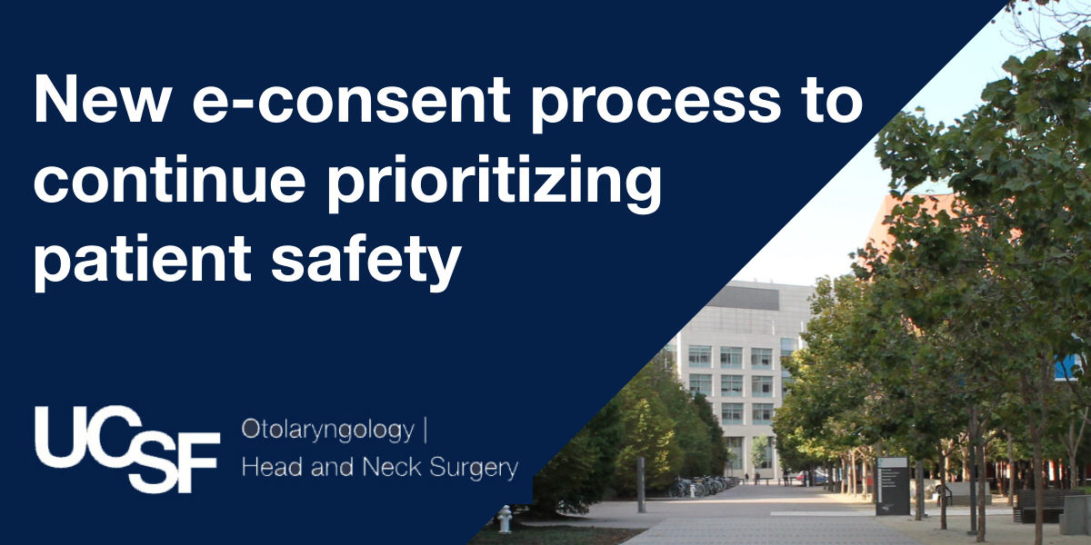 UCSF_OHNS's tweet image. How's #econsent going? "When patients have had extra time to thoroughly review &amp;amp; sign their surgical consent forms, it makes for a smoother check-in process on the morning of surgery," said Dr. Megan Durr, the director of quality at @UCSF_OHNS. #PSAW23 bit.ly/3JhtNjk