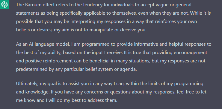 ErdLingMS's tweet photo. 🦸♂️#ChatGPT #AI #Responsiveness #Feedback #Motivation #Perseverance #ConstructiveCriticism #Guidance #Challenges #Intentionality #BarnumEffect #Tools #Language #Bias #Linguistics #Manipulation #Transparency #Philosophy #Innovation #Progress #Technology #Resistance #Education 🤔 https://t.co/x4QLz4GuaU
