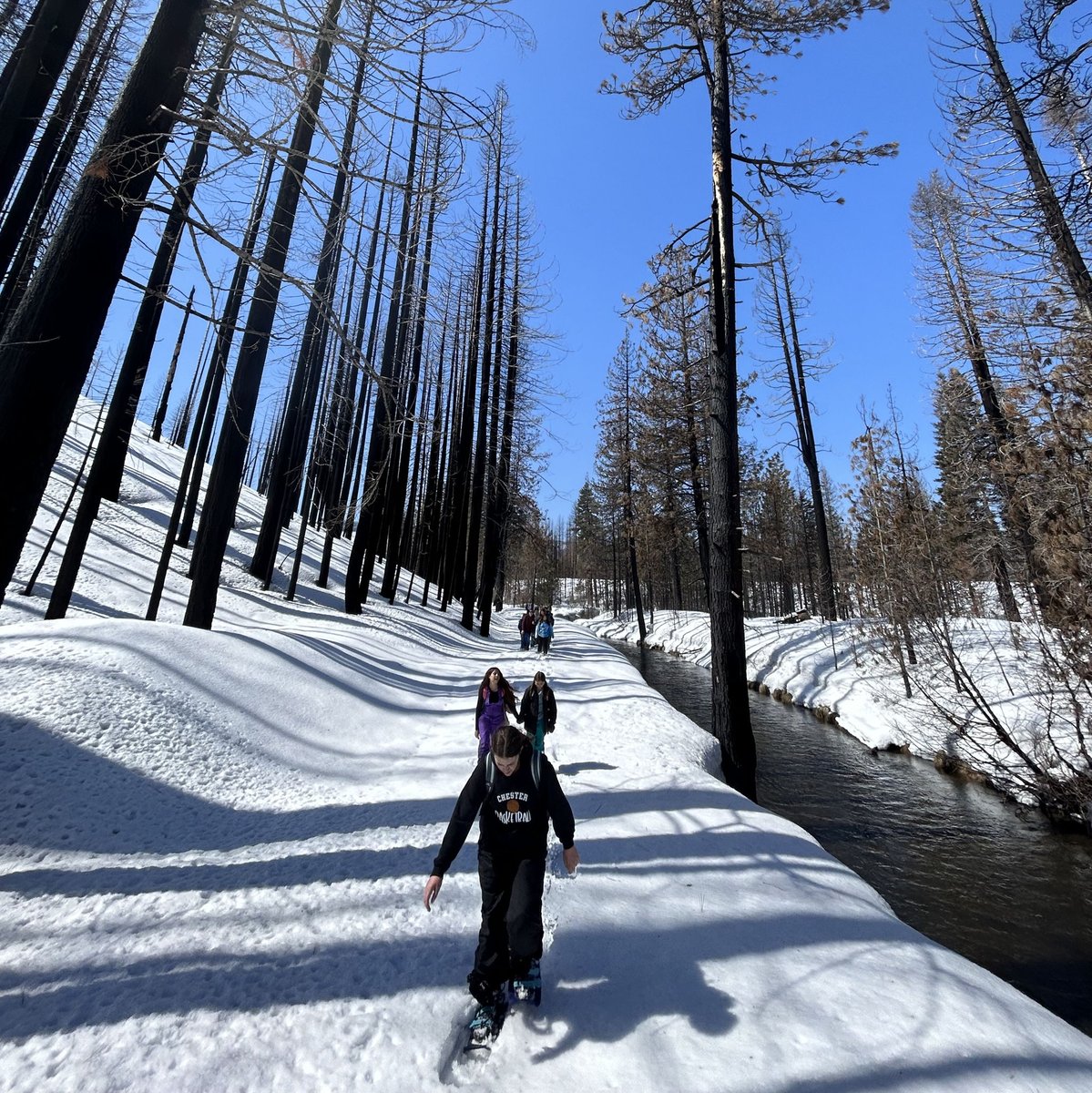 From Rob Wade, our Outdoor Ed Coordinator: 'Chester Watershed Year #MountainKids took a trip to Chester Diversion Dam with our new snowshoes. Good year to invest. Nothing keeps us inside!'