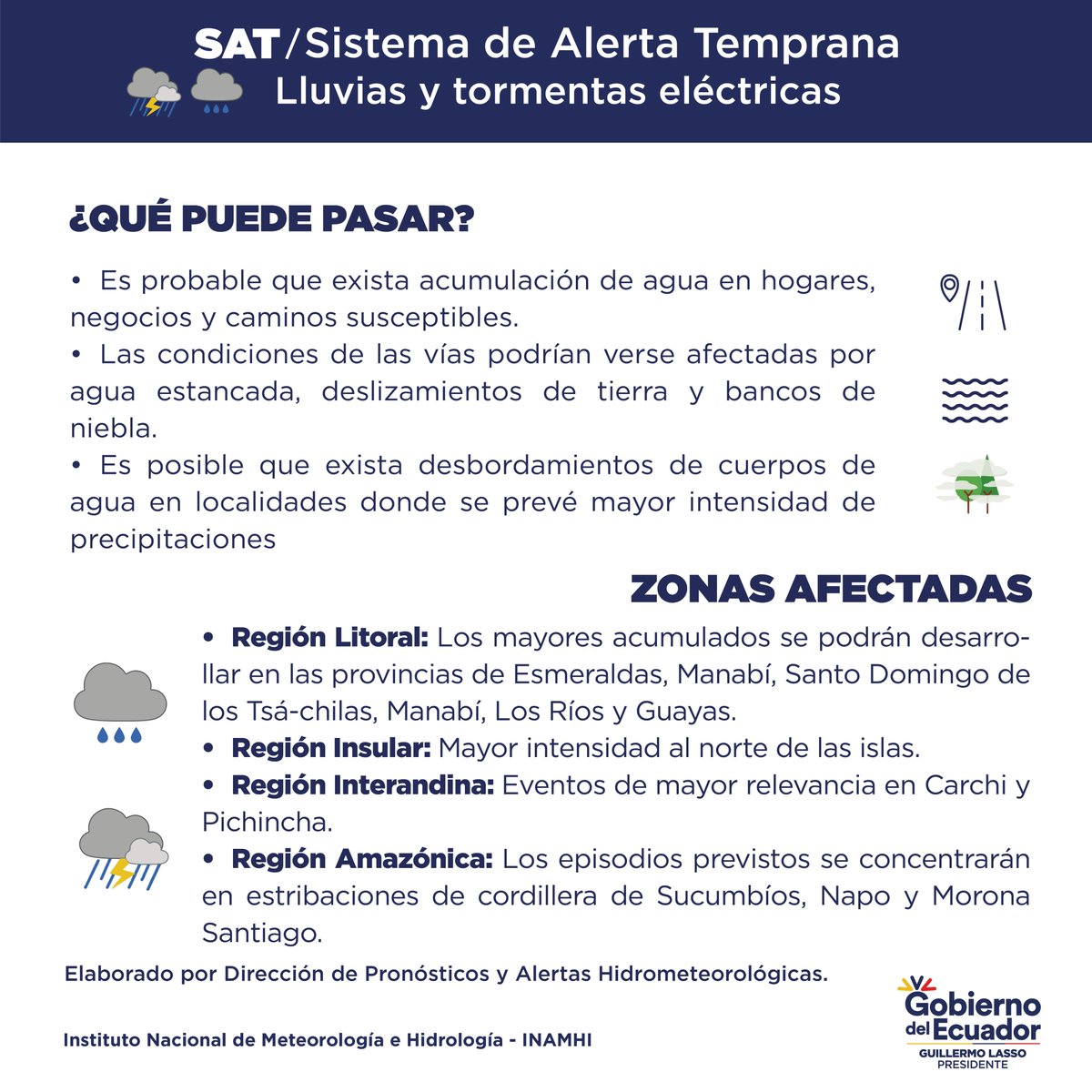 🔴 #Advertencia Nro.14 l Vigente desde la noche del 21 al 24 de marzo 2023. Este boletín tendrá actualizaciones y se extenderá la vigencia para la próxima semana.

Lluvias  intensas y tormentas en la región Litoral y cordillera oriental ⛈🌧

<a href="/Riesgos_Ec/">Riesgos Ecuador</a> <a href="/Ambiente_Ec/">ambiente_ec</a> <a href="/ECU911_/">ECU 911</a>