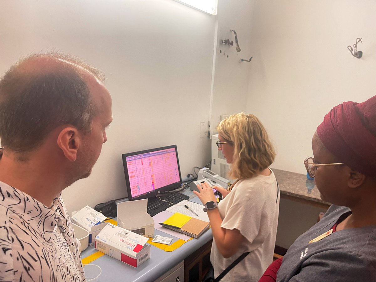 switchItUpG's tweet photo. Day 1 “site visit” kicked off with @benjamesmorton @FelixLimbani  and Eve getting a walk through Muhimbili Nation Hospital including Point of Care room at the EMD and later discussion on the progress @MultilinkNIHR project in MUHAS - Tanzania https://t.co/KSYXude4Yi