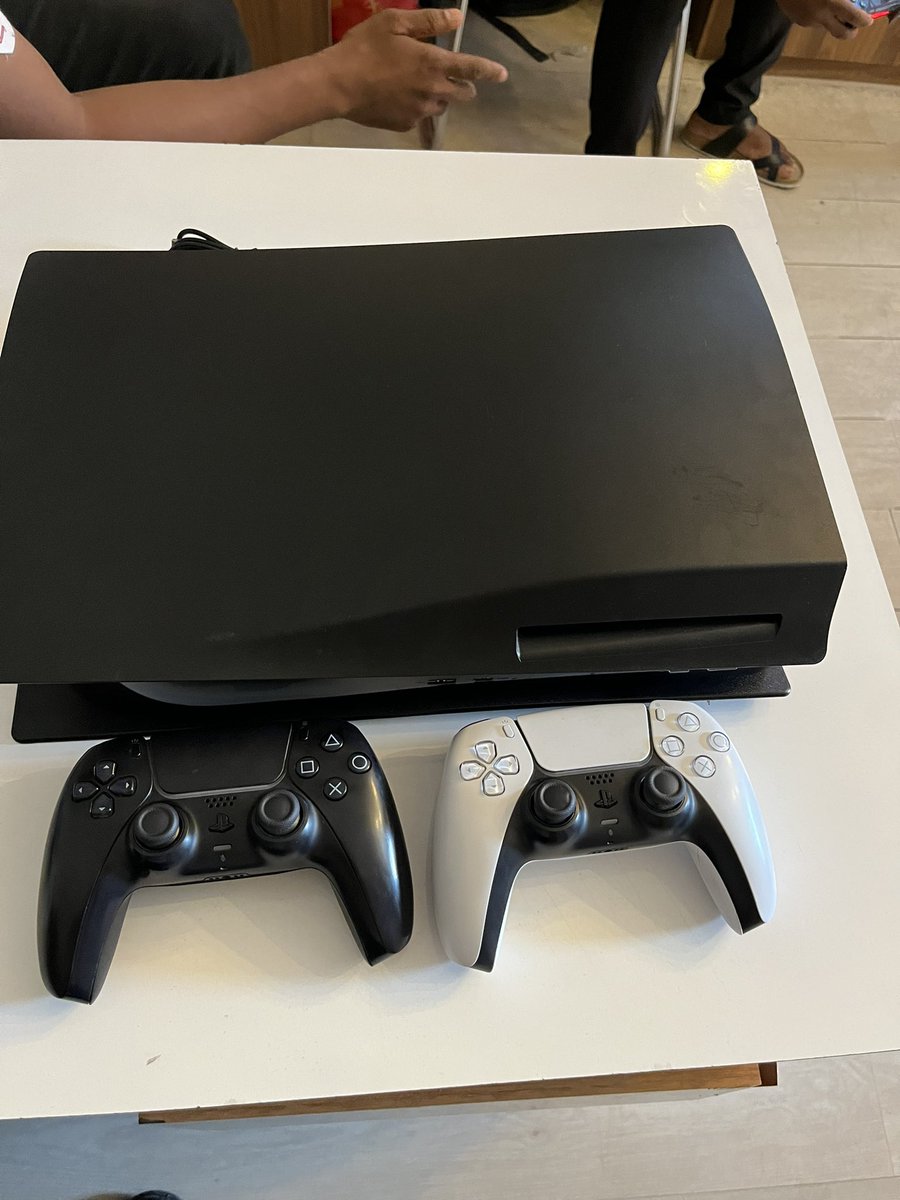 PlaystationTz's tweet photo. PLAYSTATION 5. Custom (Black)
2 Controllers
8 games installed:
FIFA 23.
GOD OF WAR RAGNAROK.
HOGWART LEGACY.
LAST OF US 2.
HORIZON FORBIDEN WEST.
UNCHARTERD 
SPIDER MAN MILES MORALES.
FINAL FANTASY 7.

Price:1,600,000/=
Call/text:0765569538
Location:makumbusho busstand. https://t.co/C1oN0vNbsS