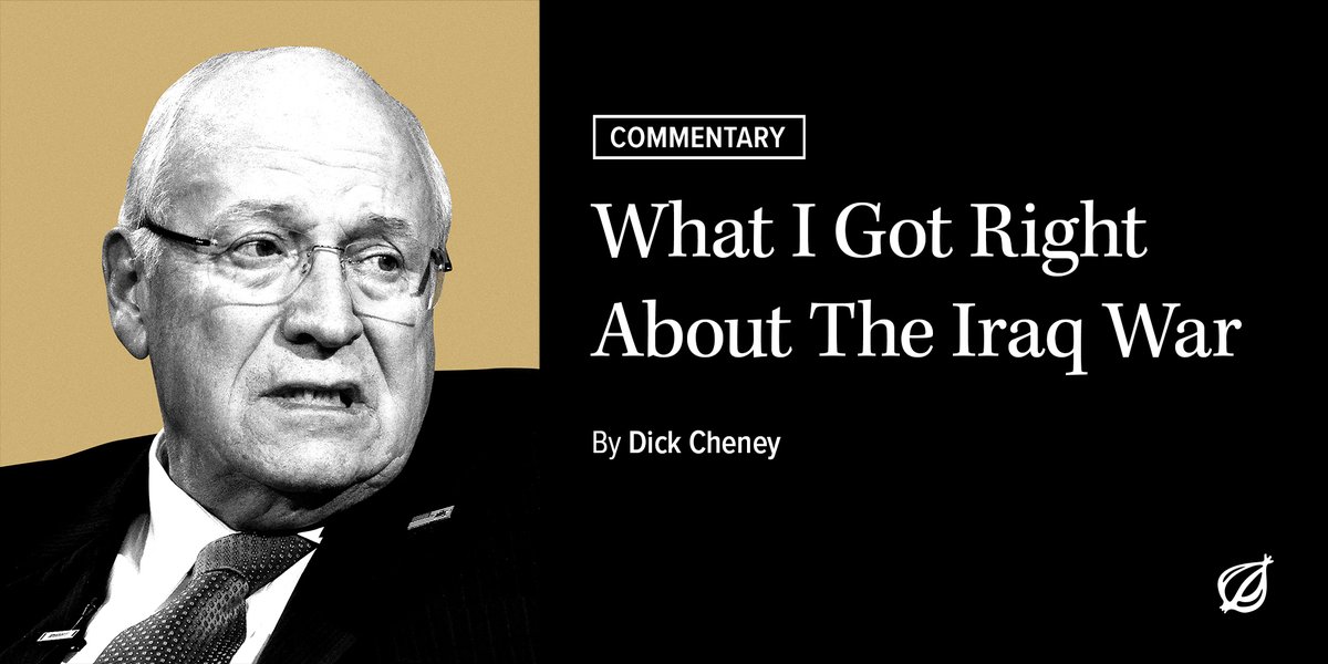 "I figured that if Americans would accept the Iraq War, then there was nothing they wouldn’t accept. It seems clear, 20 years later, that I’ve been proven right." — Dick Cheney bit.ly/3FFXWb2