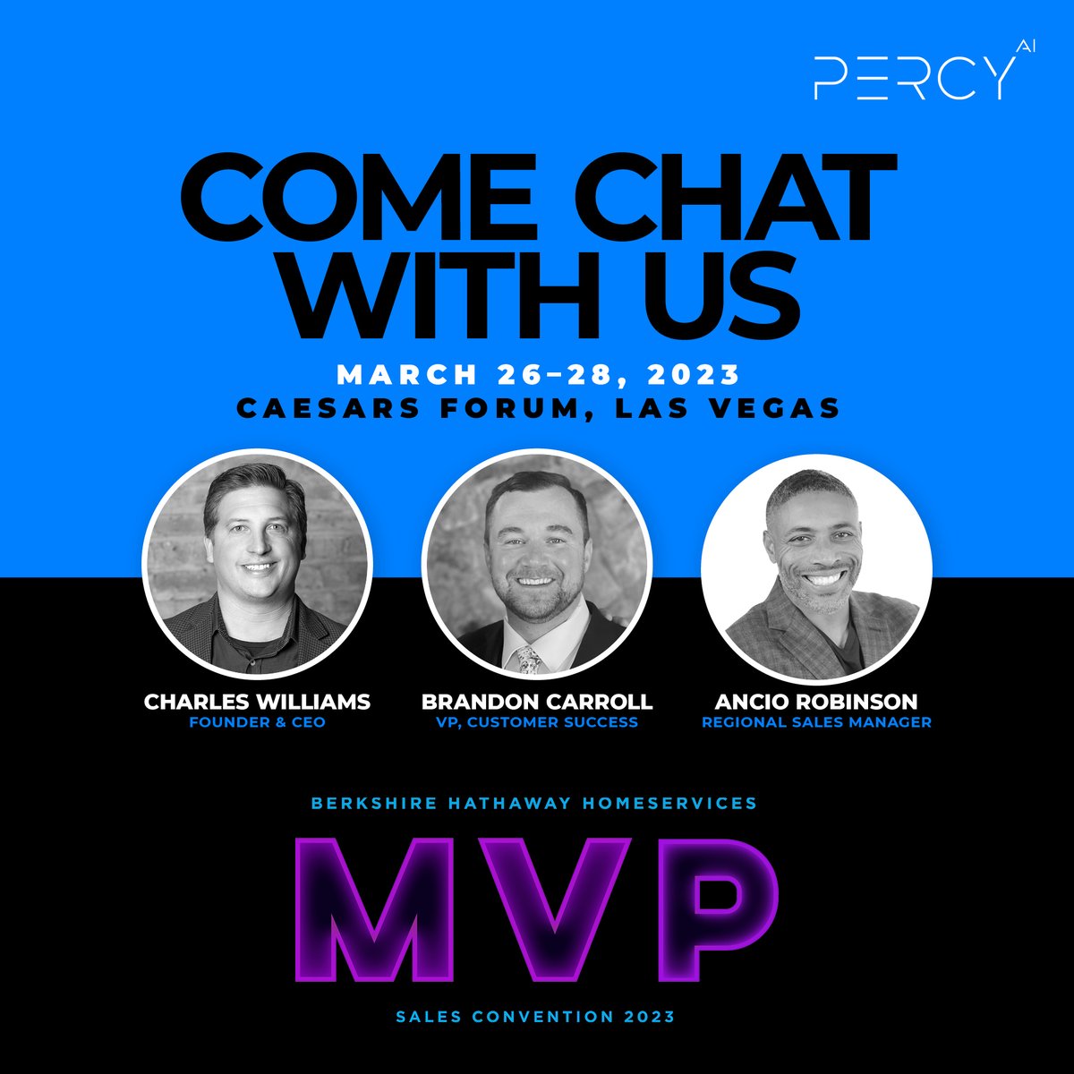 percy_ai_'s tweet photo. Percy is partnering with Berkshire Hathaway HomeServices next week at the MVP Sales Convention in Vegas and we want to see you! Book a meeting with us and let's connect. 👉 https://t.co/pAK0mAMoc9 https://t.co/8JfyKDDEqL