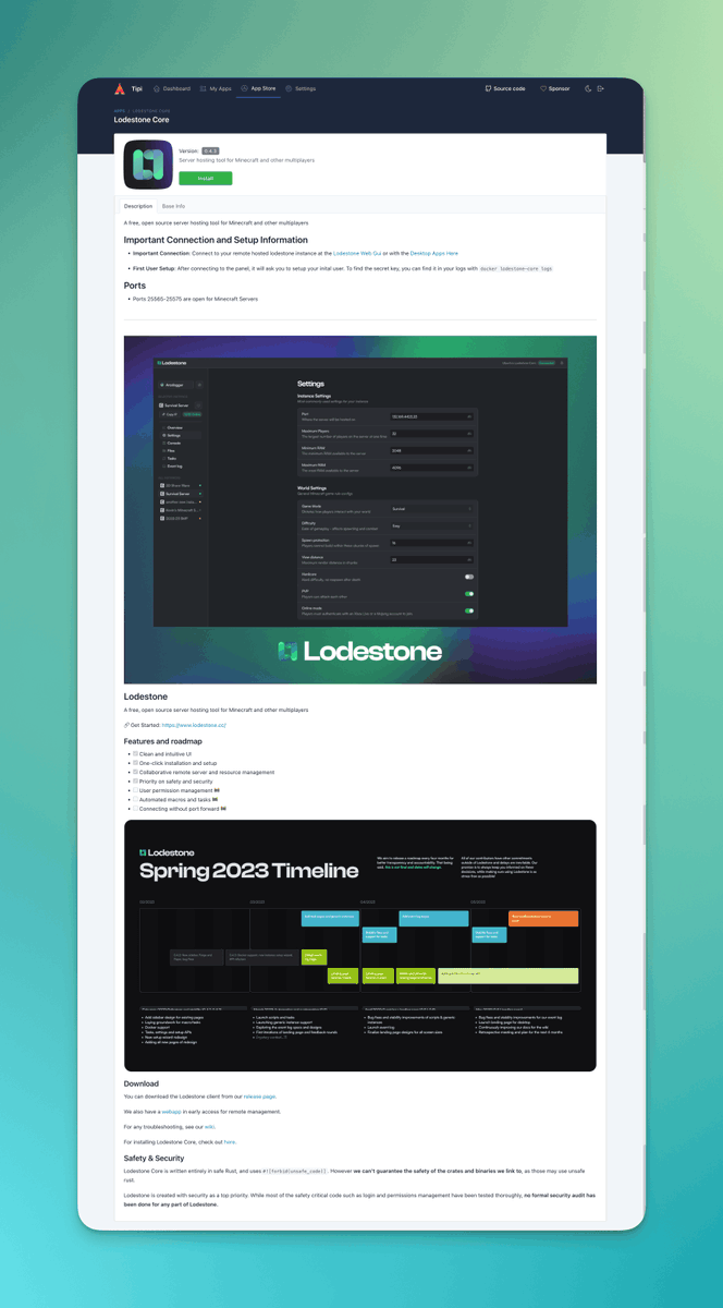 Lodestone Core is now on Tipi!