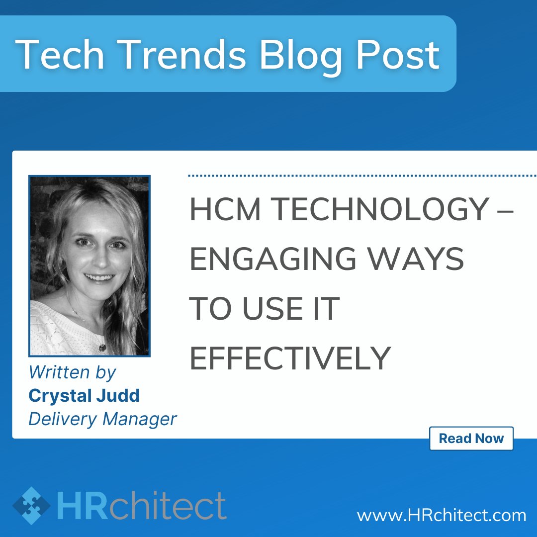 HRchitectNews's tweet image. [New #Blog Post]  Delivery Manager Crystal Judd shares some exciting trends in the HCM technology space to help engage, attract, and retain great employees. 

Read now: ow.ly/KUrg50Not7X

#hrtech #HCMtechnology #consulting #recruiting #employeeengagement #HRIS