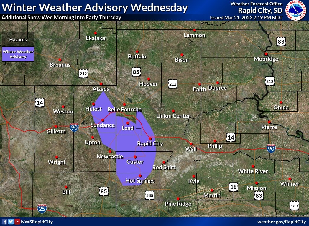 NWS Rapid City on Twitter "Active weather continues. Snow will