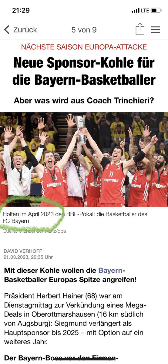 dieharder79's tweet photo. @BILD BILD weiß halt alles… sogar jetzt schon welchen Titel die Bayern Basketballer im nächsten Monat gewinnen werden 🤣 https://t.co/AAsDT55GG5
