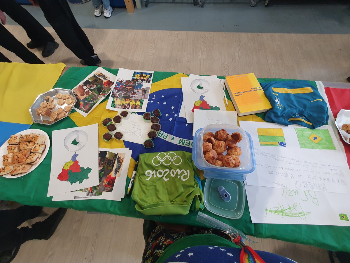 MissColmerauer's tweet photo. Had a blast today representing Brazil 🇧🇷 at Castlebrae's Culture Day. Always lovely to celebrate diversity and multiculturalism ❤️ #studentteacher #placement #MScTLT 
@CastlebraeCCC 🔴⚫ @MorayHouse https://t.co/puKYOGuc92