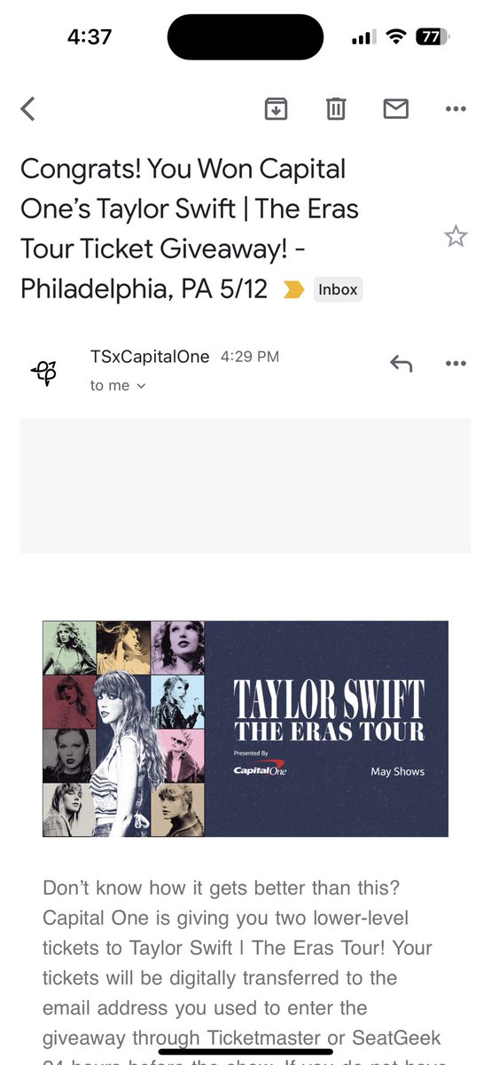 heytherekelsi's tweet photo. O M F G IM SHOOK TO MY CORE 😍😍😍😍😍😍😍 ty @CapitalOne!!!!!! #TSxCapitalOne https://t.co/q7P1B4X52e