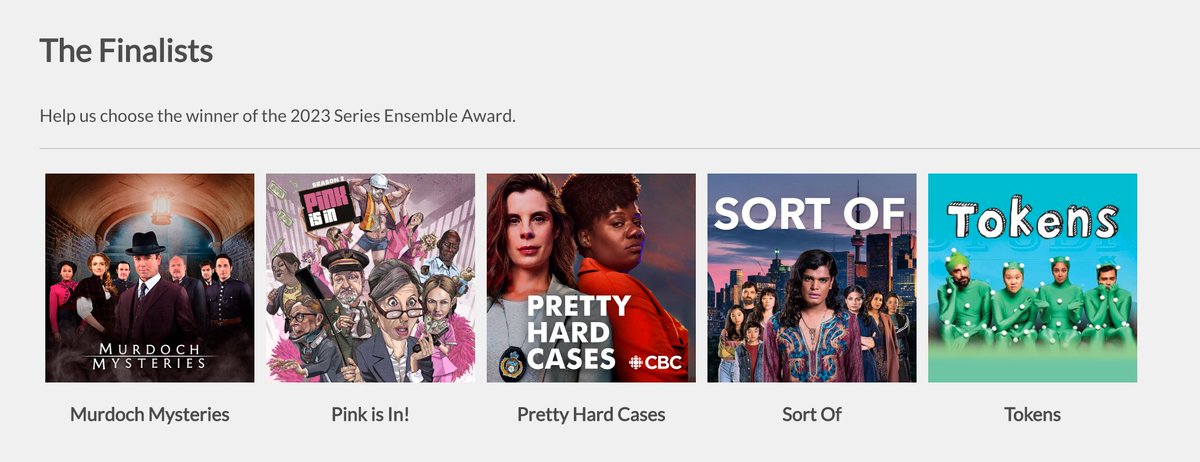 I love this TOKENS ensemble <a href="/TokensOnCall/">Tokens On Call</a> nominated again for <a href="/ACTRAToronto/">ACTRA Toronto</a> awards with these other amazing shows. So thrilled for our cast!