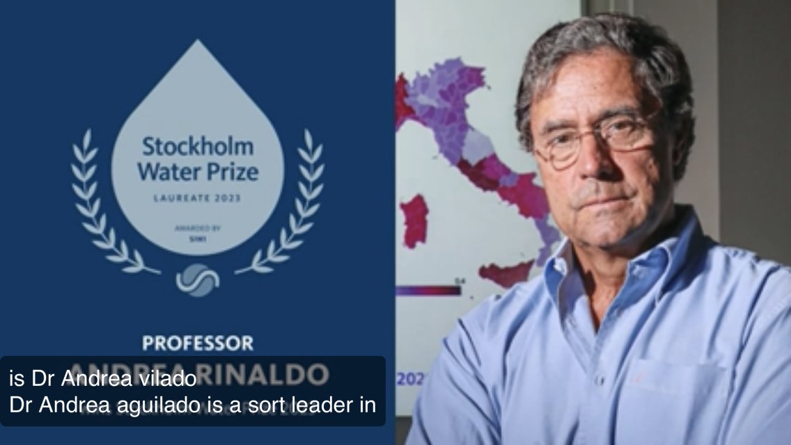 Our own Andrea Rinaldo is the recipient of the 2023 Stockholm Water Prize, the “Nobel Prize for Water Science”.
It is time to celebrate indeed!!

Let me be particularly happy and proud as Andrea is my mentor and “older brother”.