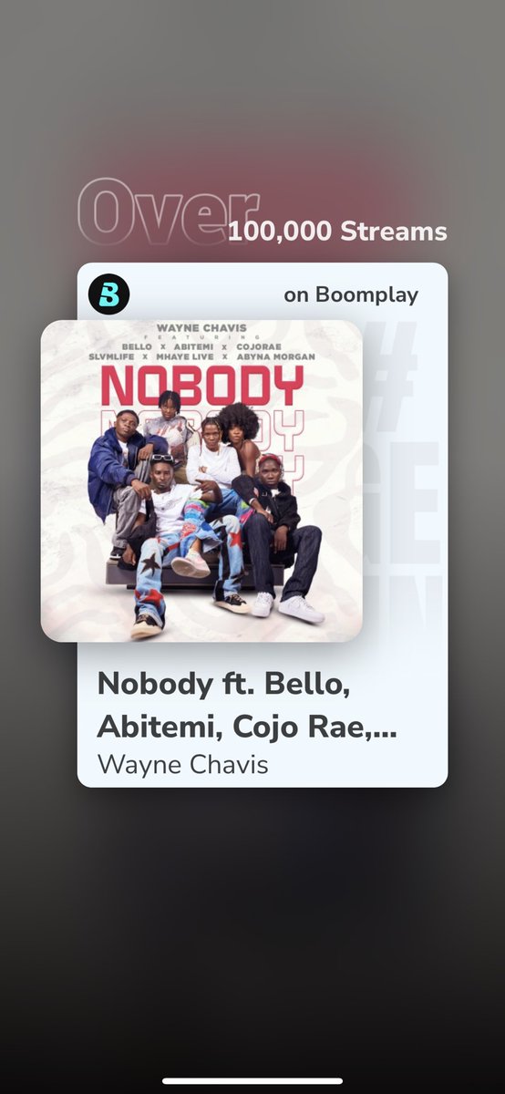 Thanks for 100K streams on @BoomplayMusicGH 🔥🥂