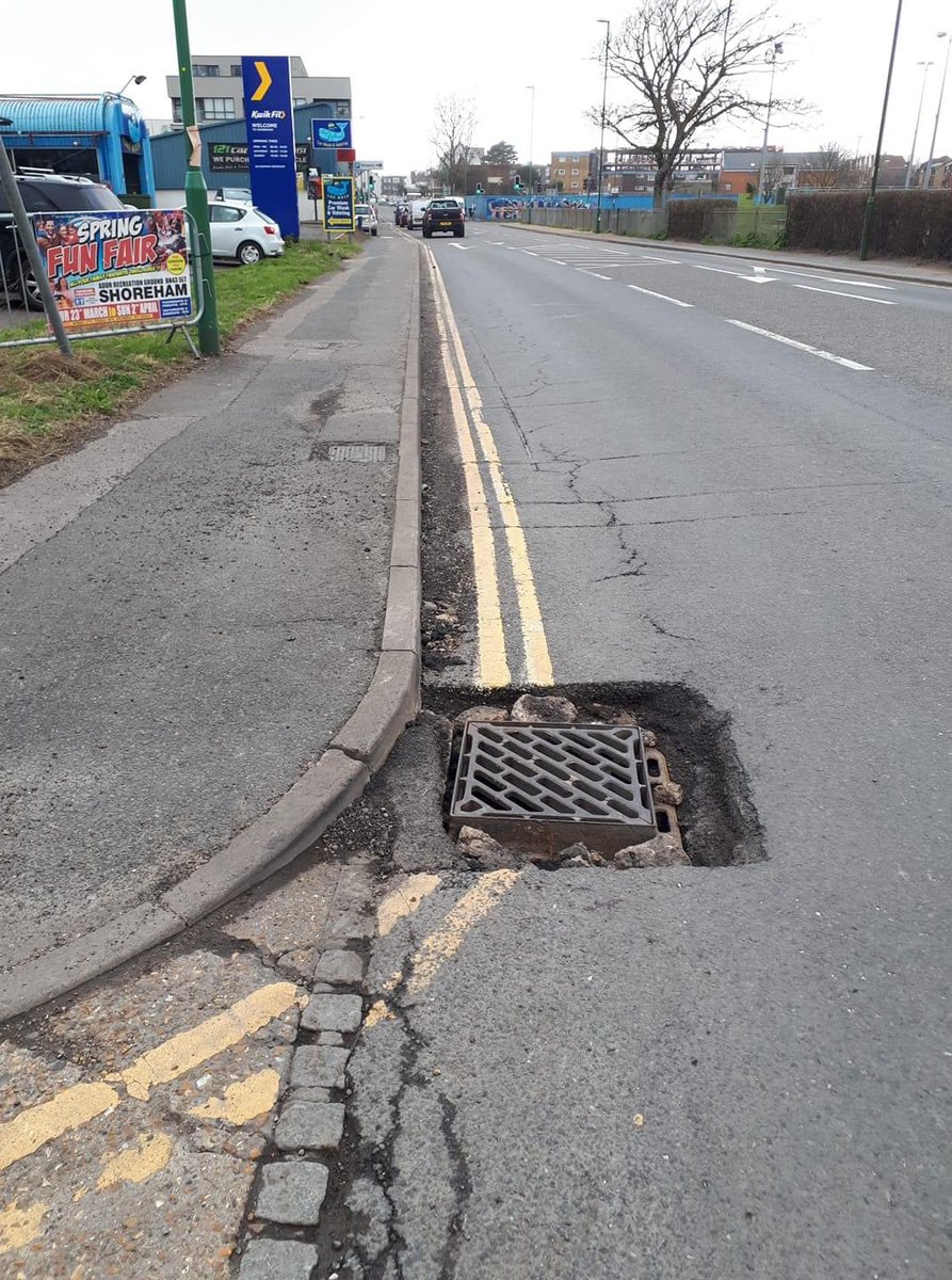 Dear Driver, this is the reason why we as cyclists ride away from the gutter. This is the reason why you think we “are swerving all over the road” it’s to avoid these. You feel these in your car, these would throw us off our bikes if we hit them. #ukcyclechat
