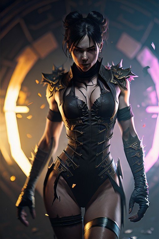 Character design for a seductress assassin,

name: Jeon 
Class: assassin 
Strength: unknown 
Intelligence: 7
Atk power:4
Type: Rare

#midjourney #midjourneyart #midjourneyartwork #midjourneyai <a href="/leonardoai/"></a> #midjourneycommunity #fantasyart #midjourneyart #Assassins #AIart