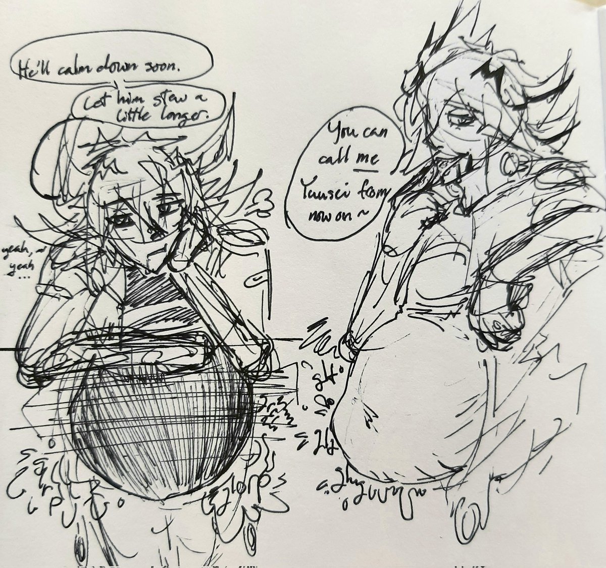 ghostuffing's tweet photo. cw vore, digestion

more work doodles. couldn't decide on an outcome so it's a CYOA. there can only be one Yuusei. https://t.co/zBX3hGS3A5