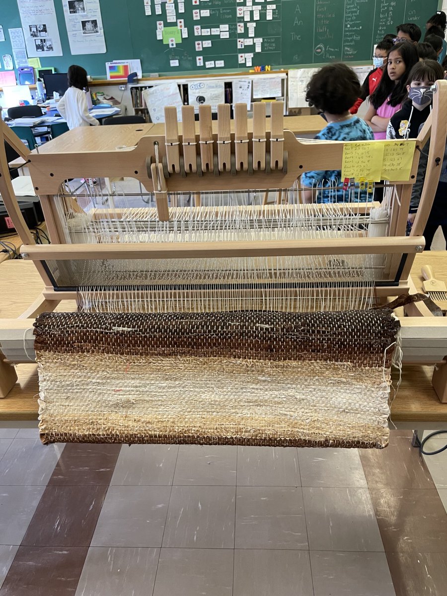 Our Gr. 3’s learning about the loom and it’s usage, in support of their Social Studies inquiries, from our very own Mrs. Arding.