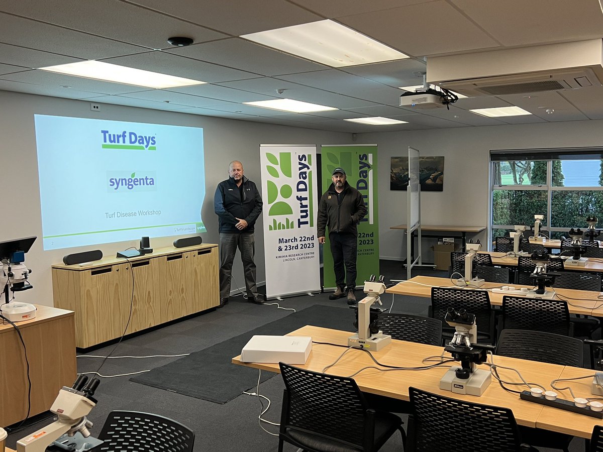 peter_frewin's tweet photo. @SyngentaTurfANZ all set up at Turf Days in NZ. 🤞🏼the weather improves so everyone can enjoy what will be a great event at the perfect venue #TurfDays https://t.co/bWm1BS9sUd