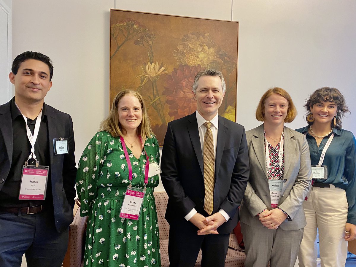 Haris Aziz (@harisazizk) on Twitter photo Meeting with Education minister <a href="/JasonClareMP/">Jason Clare MP</a>,
on ARC, pathways for ECRs & other issues.
<a href="/tiahnijade/">Tiahni Jade Adamson</a> <a href="/ScienceAU/">Science & Technology Australia</a> #smp2023 <a href="/unsw_ai/">UNSW AI Institute</a> Meeting with Education minister <a href="/JasonClareMP/">Jason Clare MP</a>,
on ARC, pathways for ECRs & other issues.
<a href="/tiahnijade/">Tiahni Jade Adamson</a> <a href="/ScienceAU/">Science & Technology Australia</a> #smp2023 <a href="/unsw_ai/">UNSW AI Institute</a>