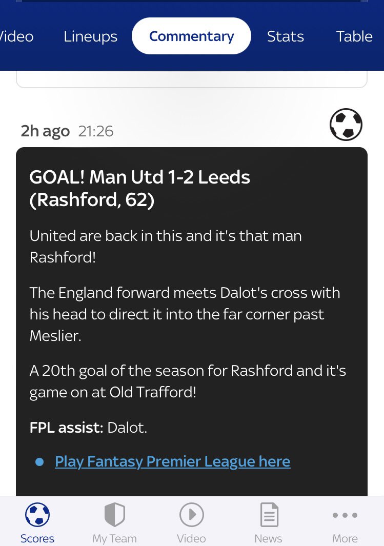 johnnycigs's tweet photo. @FootballCliches I would like to know if sky sports’ text commentators are instructed in their style guide to use “Game on!” every single time anyone equalises in the first half or pulls a goal back from 2-0 down. And are those the only circumstances when it can be used? https://t.co/a8CYBpTu1f