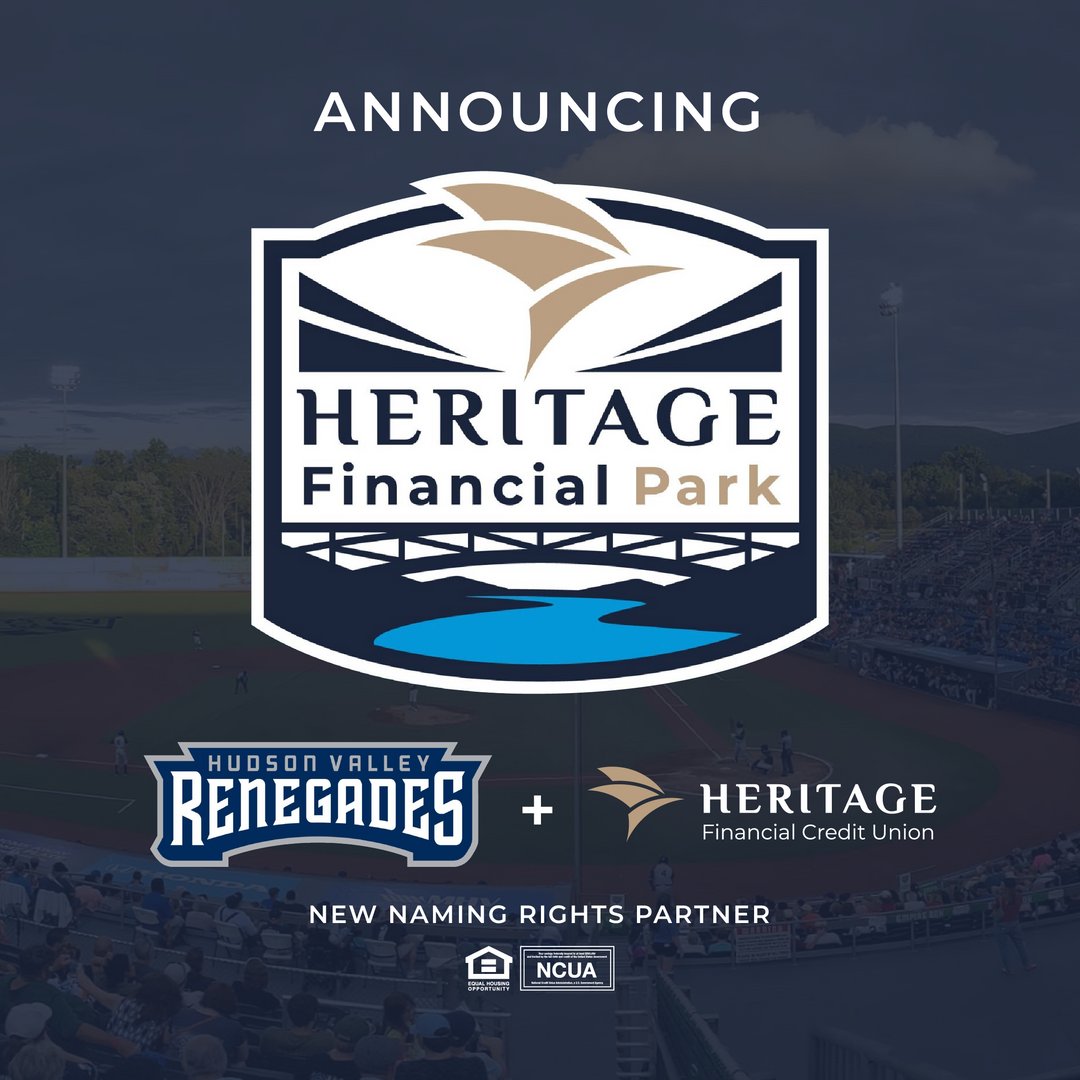 Heritage Financial Credit Union (@heritage_fcu) on Twitter photo We're proud to announce our landmark naming rights partnership between Heritage Financial Credit Union and the <a href="/HVRenegades/">Hudson Valley Renegades</a>!
As of today, Dutchess Stadium has been officially renamed to Heritage Financial Park!
Read more at the link below!
bit.ly/3ZkCFuN We're proud to announce our landmark naming rights partnership between Heritage Financial Credit Union and the <a href="/HVRenegades/">Hudson Valley Renegades</a>!
As of today, Dutchess Stadium has been officially renamed to Heritage Financial Park!
Read more at the link below!
bit.ly/3ZkCFuN