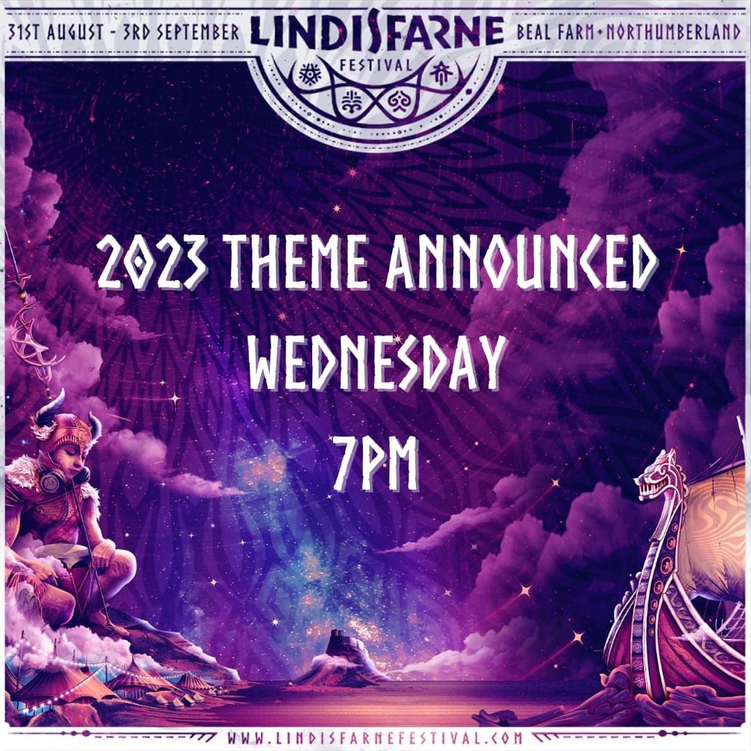 lindisfarnefest's tweet photo. 🚨 Our 2023 theme announcement is coming your way tomorrow night 💜 Any ideas what it’ll be? 👇👇 #festival #festivaltheme #fancydress #festivalwear #eventtheme https://t.co/mfIceRGXzD