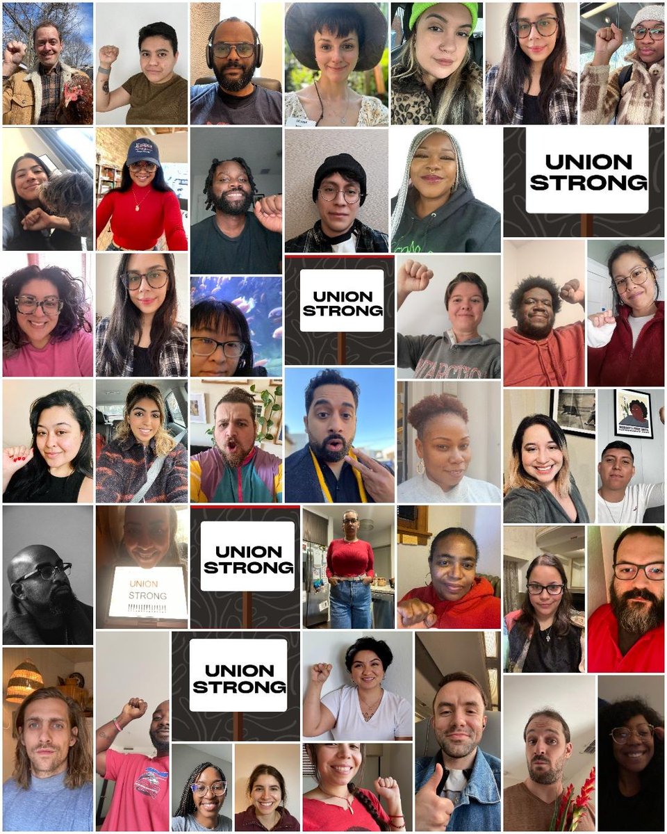 cpdunion's tweet photo. "@PopDemoc works because we do." These are the faces of the dedicated staff who make @CPDAction's work, campaigns, and victories possible, and we're fighting for the workplace we need and deserve.

#UnionStrong #UnionsForAll #Solidarity #1u @WBNG32035 https://t.co/F6A51UqcMB
