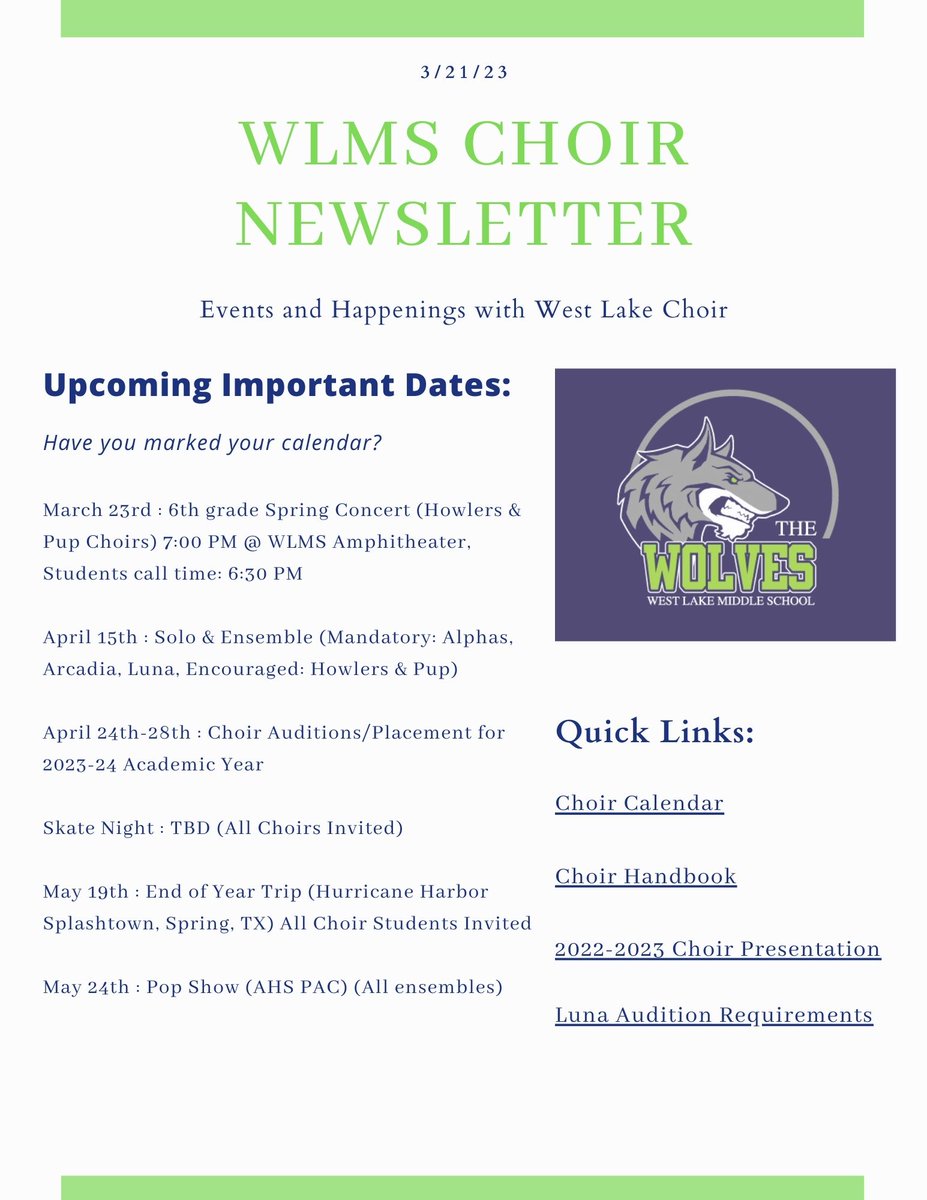 West Lake Middle School Choir tweet media