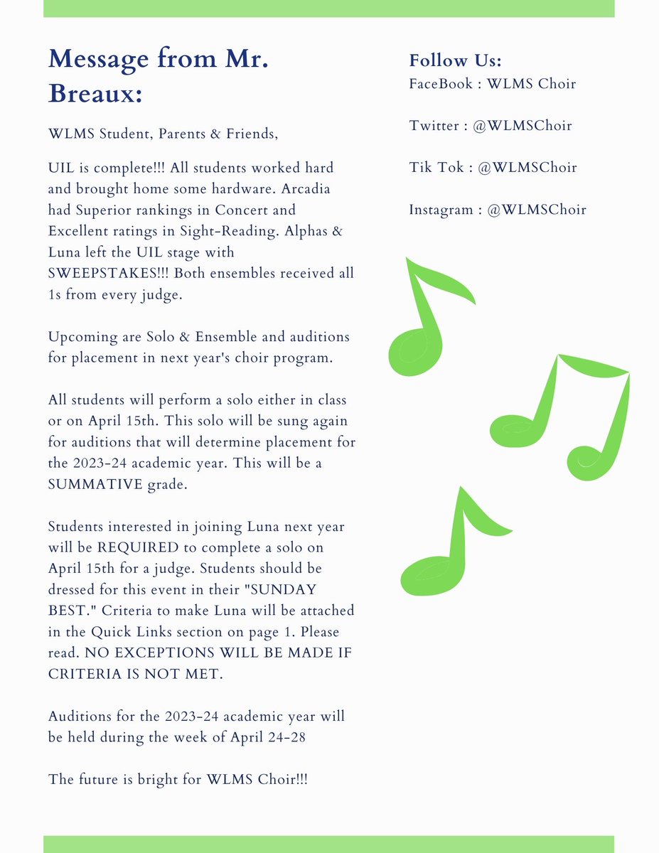 West Lake Middle School Choir tweet media