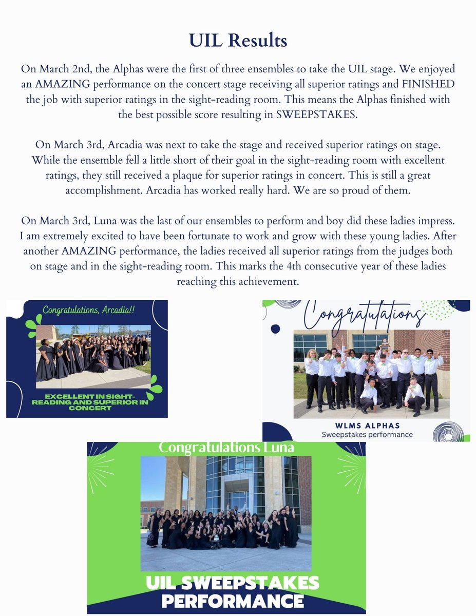 West Lake Middle School Choir tweet media