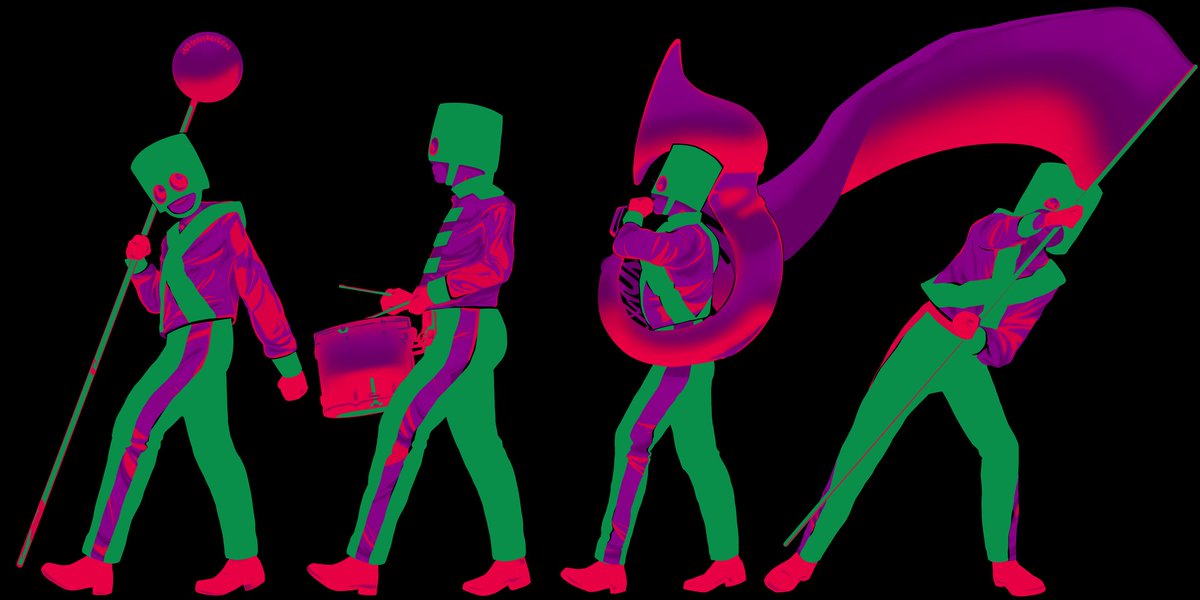 instantreigen's tweet photo. Probably the most fun illustration I've done this year. Sorry for butchering that sousaphone though. #chembros #noreason @ChemBros https://t.co/GXOy4oFVNF