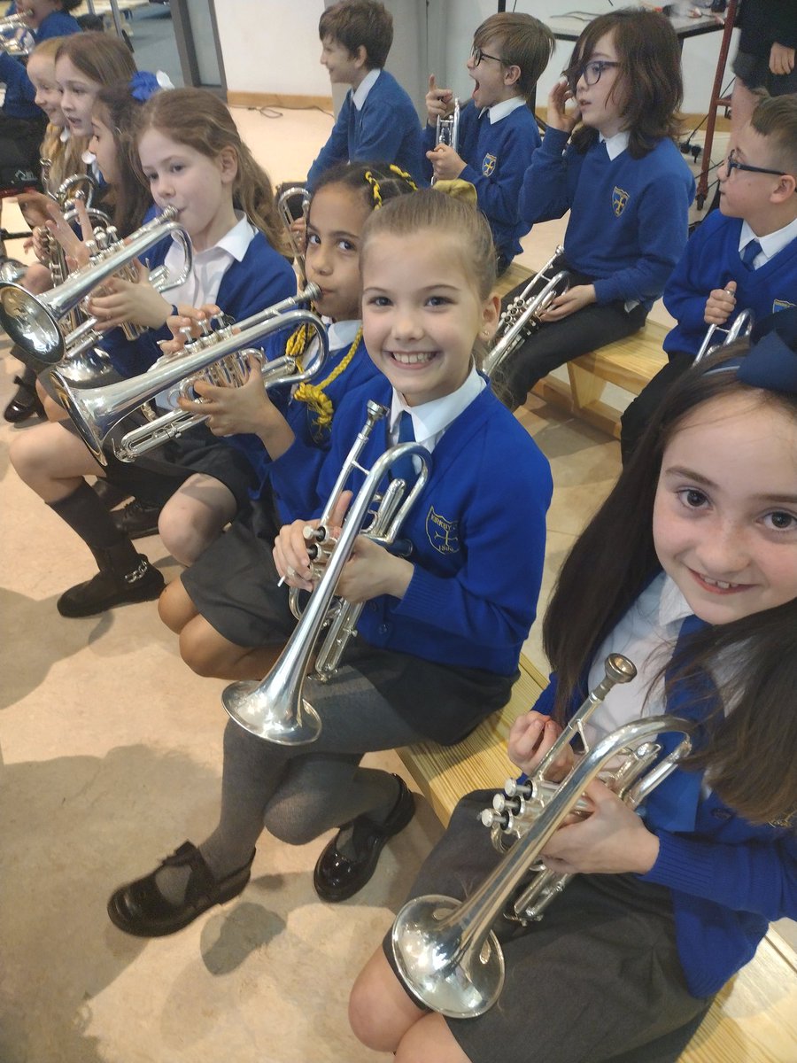 KirkbyCofE's tweet photo. 🎶🎺 We are so proud of our Year 4 cornet players who entertained the audience brilliantly at the Knowsley Spring Concert @KirkbyHigh tonight. 
Thank you to the parents and of course Phil Nicholas. 👏👏 #KCEMusic @MapasKnowsley Have a little listen!!
🎺🎶 https://t.co/GHPVFCoZVk